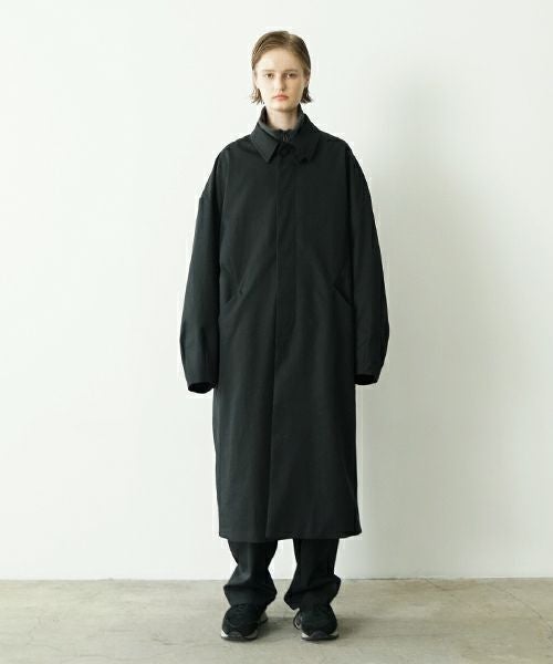 VU ヴウ long soutien collar coat finx cotton BLACK] vu-cot-003
