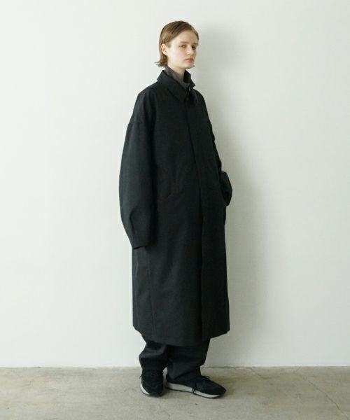 VU ヴウ long soutien collar coat finx cotton BLACK] vu-cot-003