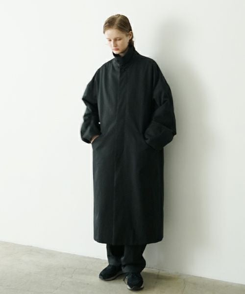 VU ヴウ long soutien collar coat finx cotton BLACK] vu-cot-003
