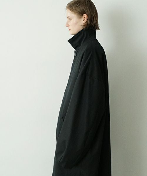 VU ヴウ long soutien collar coat finx cotton BLACK] vu-cot-003