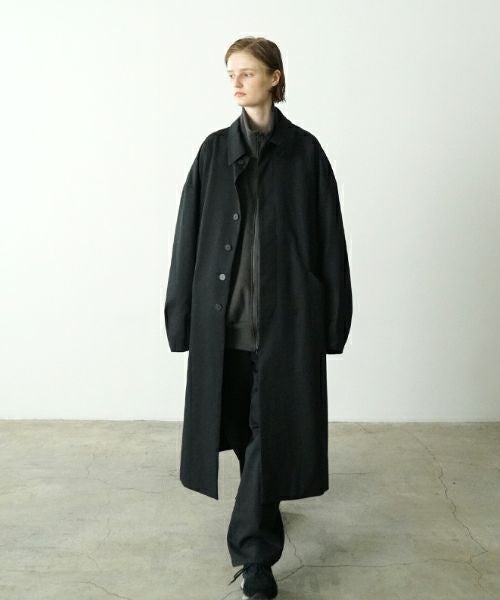 VU ヴウ long soutien collar coat finx cotton BLACK] vu-cot-003