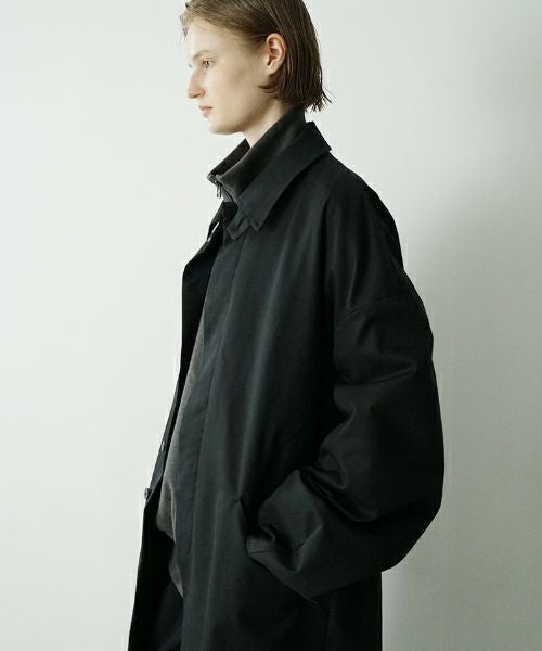 VU ヴウ long soutien collar coat finx cotton BLACK] vu-cot-003