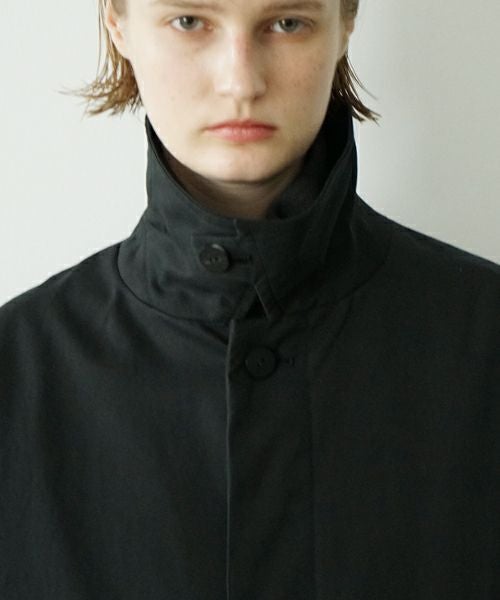 VU ヴウ long soutien collar coat finx cotton BLACK] vu-cot-003