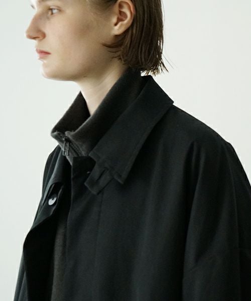 VU ヴウ long soutien collar coat finx cotton BLACK] vu-cot-003