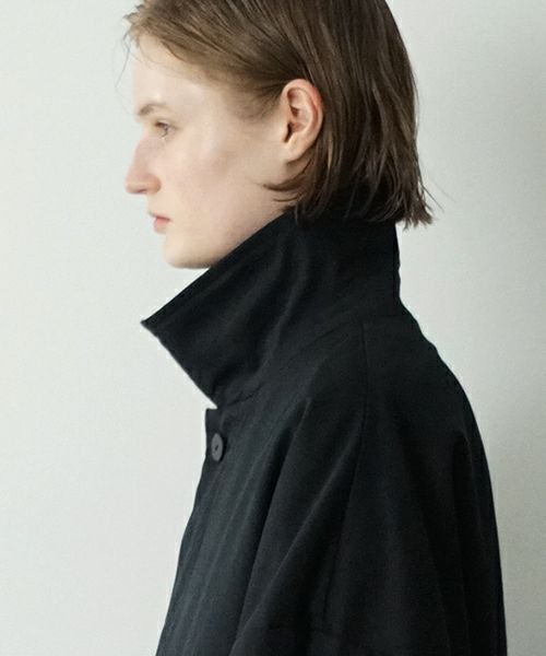 VU ヴウ long soutien collar coat finx cotton BLACK] vu-cot-003