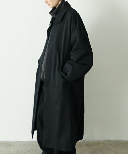 VU ヴウ long soutien collar coat finx cotton BLACK] vu-cot-003