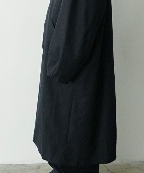 VU ヴウ long soutien collar coat finx cotton BLACK] vu-cot-003