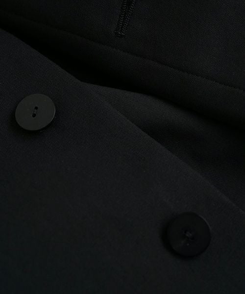 VU ヴウ long soutien collar coat finx cotton BLACK] vu-cot-003