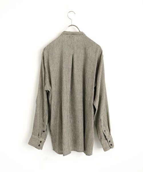 YANTOR Hand Flyfront Shirts コットン シルク YANTOR Khadi Hickory Pasted Flyfront Shirts[Y255SH05/BEIGE]