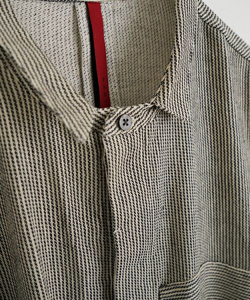 YANTOR Khadi Hickory Pasted Flyfront Shirts[Y255SH05/BEIGE]