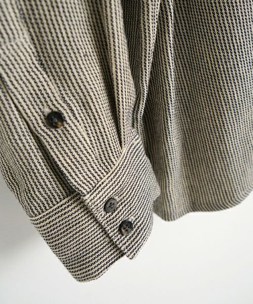 YANTOR ヤントル　Khadi Hickory Pasted Flyfront Shirts[Y255SH05/BEIGE]