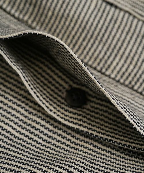 YANTOR Khadi Hickory Pasted Flyfront Shirts[Y255SH05/BEIGE]