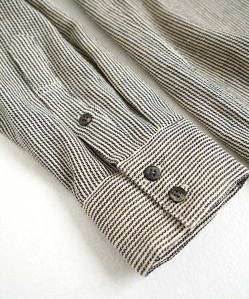 YANTOR Khadi Hickory Pasted Flyfront Shirts[Y255SH05/BEIGE]