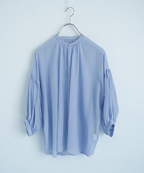 スズキ タカユキ 21SS シャツ ブラウス 水色 suzuki takayuki スズキタカユキ puff-sleeve blouse [T001-12/bay leaf]