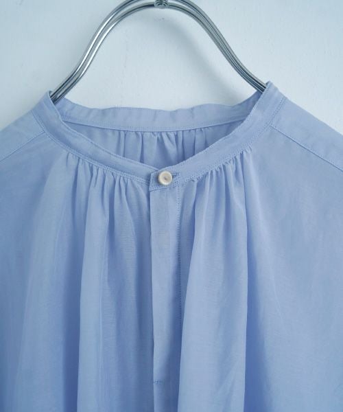 スズキ タカユキ 21SS シャツ ブラウス 水色 suzuki takayuki スズキタカユキ puff-sleeve blouse [T001-12/bay leaf]