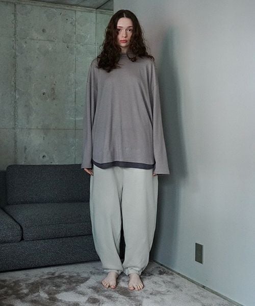 VU ヴウ petite high neck layered long knit washable wool  [GRAY MIX] vum-kn-02