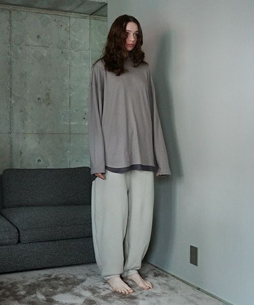 VU ヴウ petite high neck layered long knit washable wool  [GRAY MIX] vum-kn-02