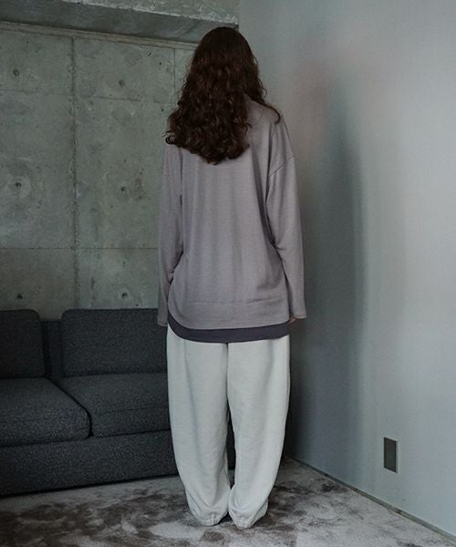 VU ヴウ petite high neck layered long knit washable wool  [GRAY MIX] vum-kn-02