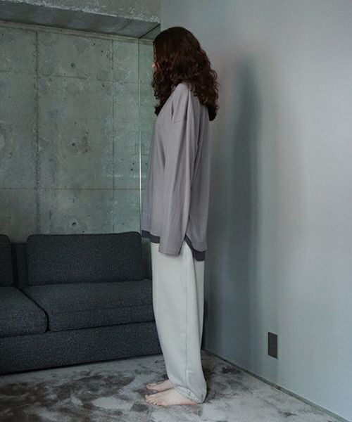 VU ヴウ petite high neck layered long knit washable wool  [GRAY MIX] vum-kn-02