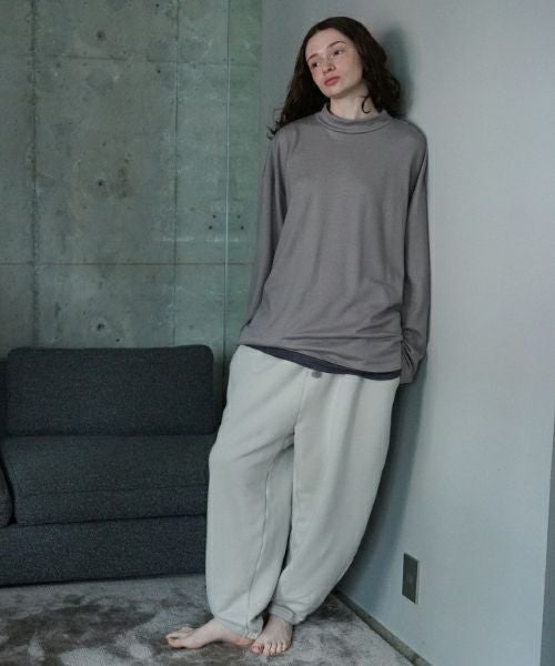 VU ヴウ petite high neck layered long knit washable wool  [GRAY MIX] vum-kn-02