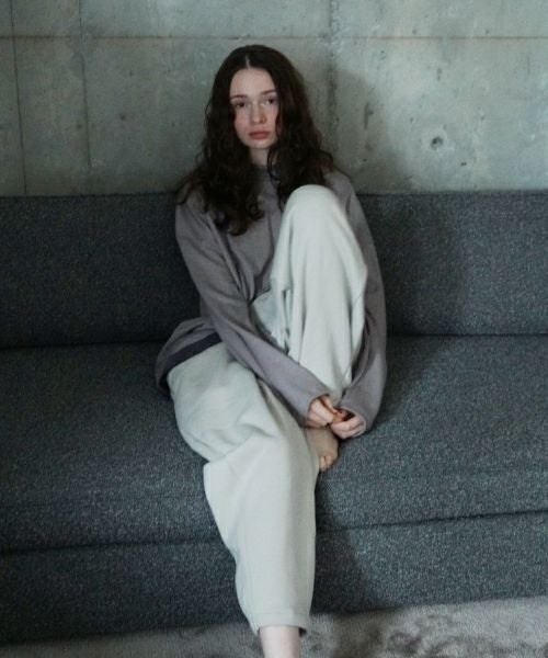 VU ヴウ petite high neck layered long knit washable wool  [GRAY MIX] vum-kn-02