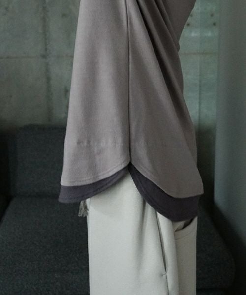 VU ヴウ petite high neck layered long knit washable wool  [GRAY MIX] vum-kn-02