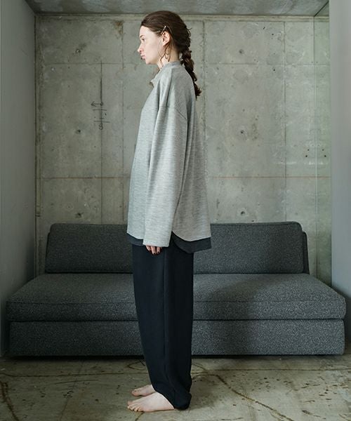 VU ヴウ petite high neck layered long knit washable wool [HEATHER GRAY MIX] vum-kn-02