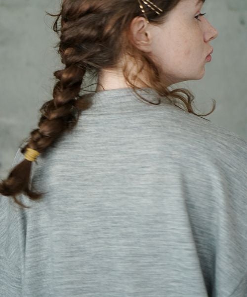 VU ヴウ petite high neck layered long knit washable wool [HEATHER GRAY MIX] vum-kn-02