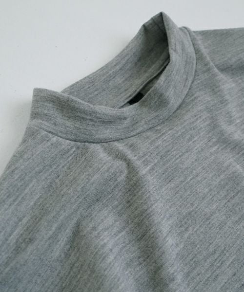 VU ヴウ petite high neck layered long knit washable wool [HEATHER GRAY MIX] vum-kn-02