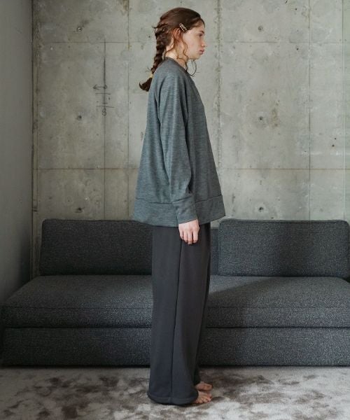 VU ヴウ basic long knit  [DARK HEATHER GRAY] vum-kn01