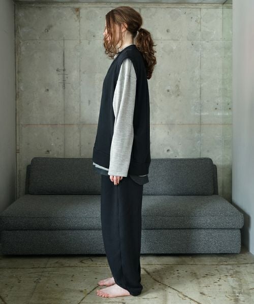 VU ヴウ v vest  cotton wool [BLACK] vum-kn01