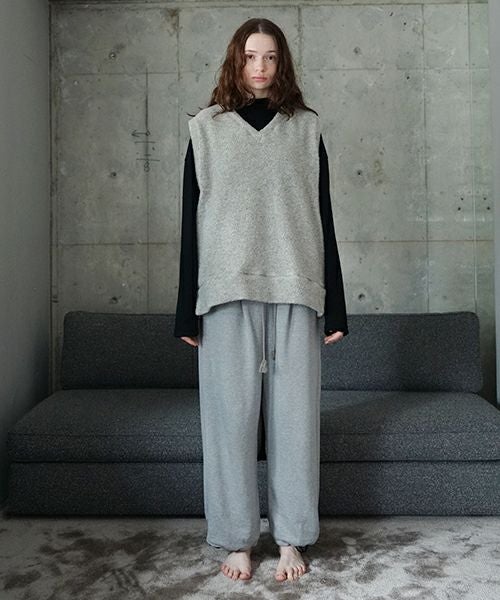 VU ヴウ boa v vest  [LIGHT HEATHER GRAY] vum-kn01