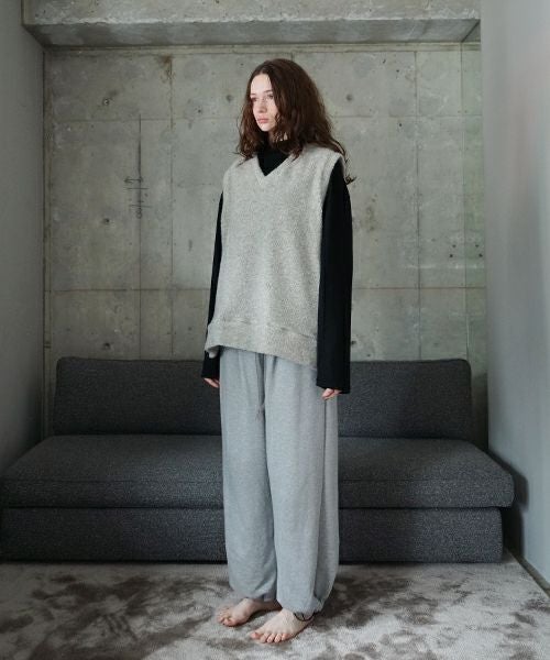 VU ヴウ boa v vest  [LIGHT HEATHER GRAY] vum-kn01