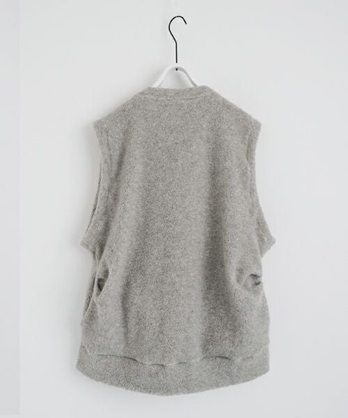 VU ヴウ boa v vest  [LIGHT HEATHER GRAY] vum-kn01