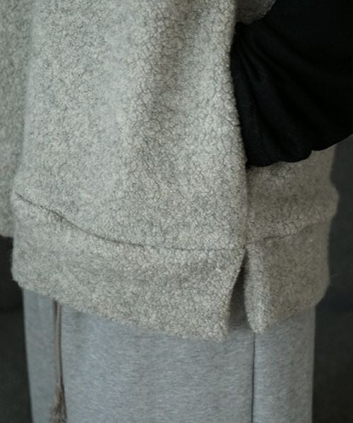 VU ヴウ boa v vest  [LIGHT HEATHER GRAY] vum-kn01