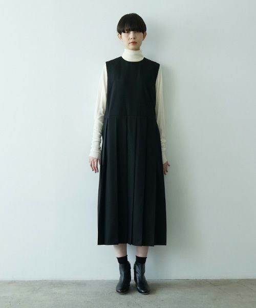  Mochiモチa-line sleeveless dress [black/256-Mochi-01]