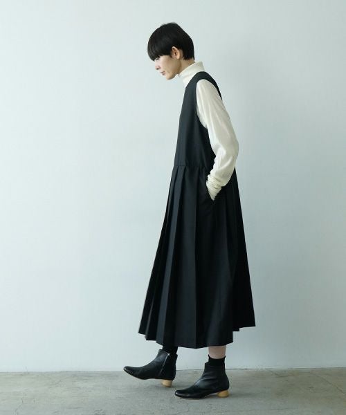  Mochiモチa-line sleeveless dress [black/256-Mochi-01]