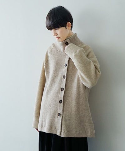 Mochiモチside button knit cardigan [mocha/ma25-kn-03]