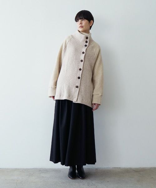 Mochiモチside button knit cardigan [mocha/ma25-kn-03]