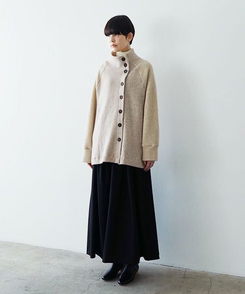 Mochiモチside button knit cardigan [mocha/ma25-kn-03]