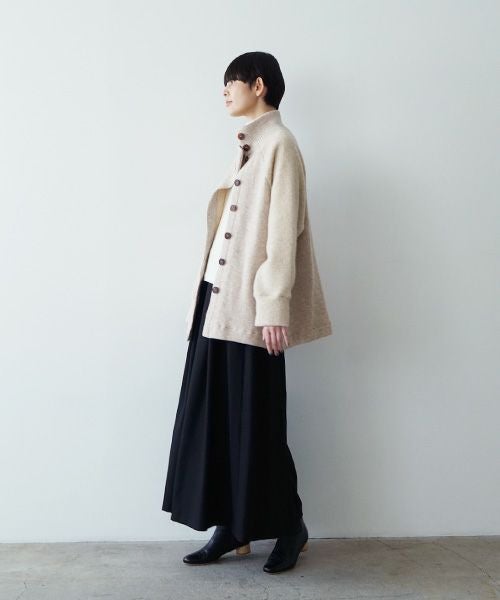 Mochiモチside button knit cardigan [mocha/ma25-kn-03]