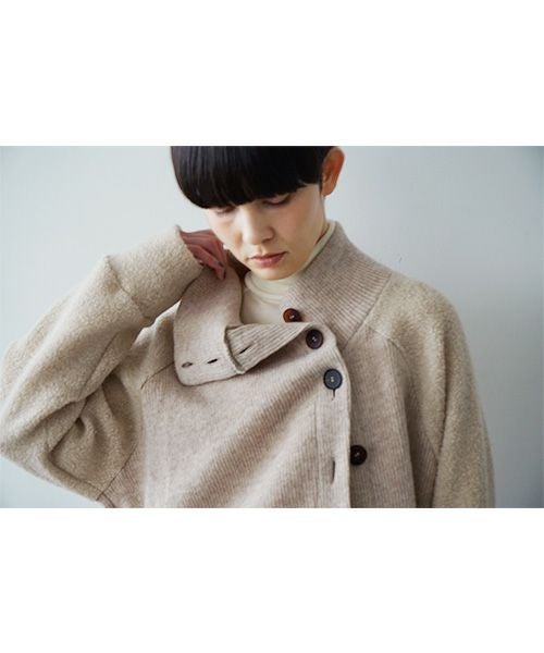 Mochiモチside button knit cardigan [mocha/ma25-kn-03]