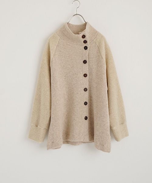 Mochiモチside button knit cardigan [mocha/ma25-kn-03]