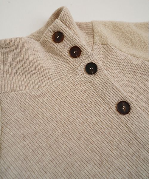 Mochiモチside button knit cardigan [mocha/ma25-kn-03]