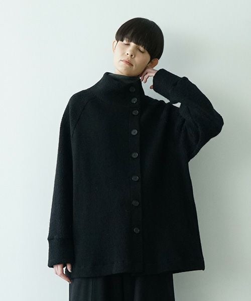 Mochiモチside button knit cardigan [black/ma25-kn-03]