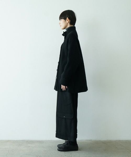 Mochiモチside button knit cardigan [black/ma25-kn-03]