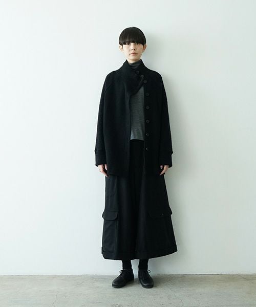 Mochiモチside button knit cardigan [black/ma25-kn-03]