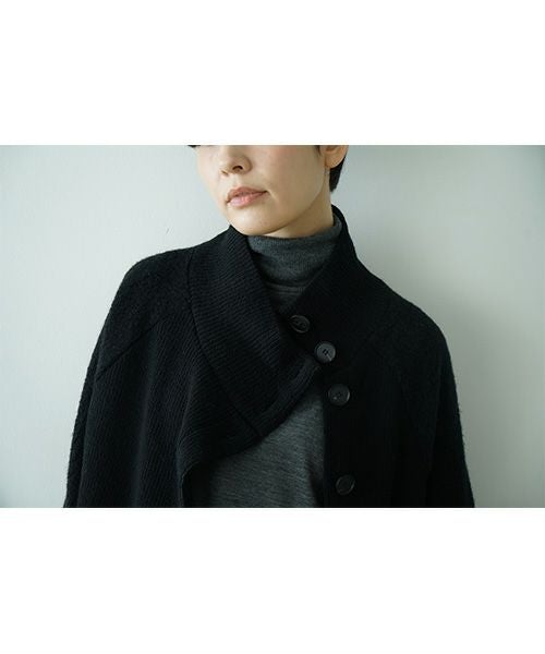 Mochiモチside button knit cardigan [black/ma25-kn-03]