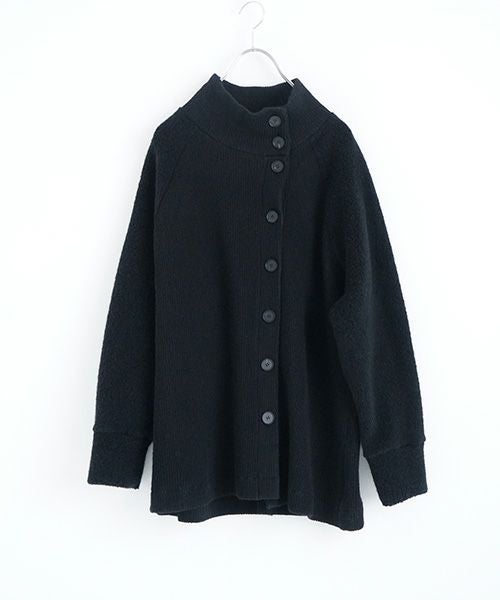 Mochiモチside button knit cardigan [black/ma25-kn-03]