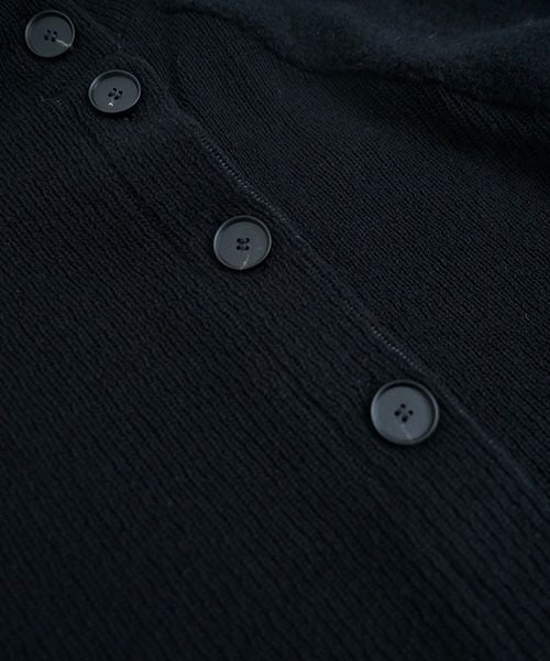 Mochiモチside button knit cardigan [black/ma25-kn-03]
